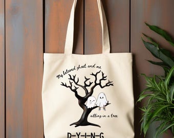 My Beloved Ghost and Me Tote Bags - 15”Wx16”H - White or Natural
