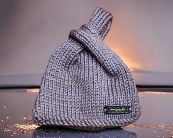 handmade knitted knot bag, wrist bag cutchbag