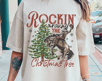 Western Christmas Tree SVG PNG: Rockin' Cowboy Design (Digital Download)