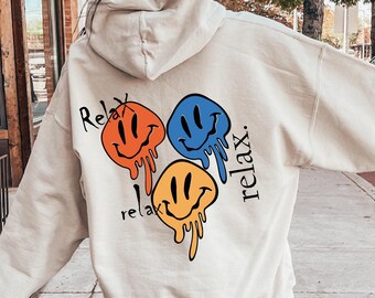 Drippy Smiley Face Svg Png: Retro Mental Health Shirt (Digital Download)