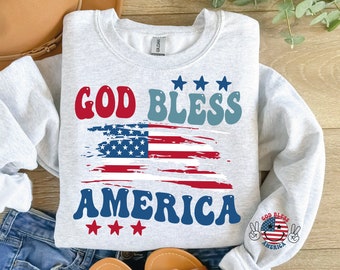 God Bless America SVG PNG: Retro USA 4th of July (Digital Download)