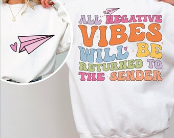 Negative Vibes Returned to Sender Svg Png Jpeg: Positive Mental Health Quotes (Digital Download)