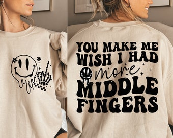 Sarkastischer Mittelfinger SVG: Lustige Shirt Designs (Digitaler Download)