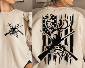 Hunting & Fishing SVG: Deer Hunter PNG Files (Digital Download)