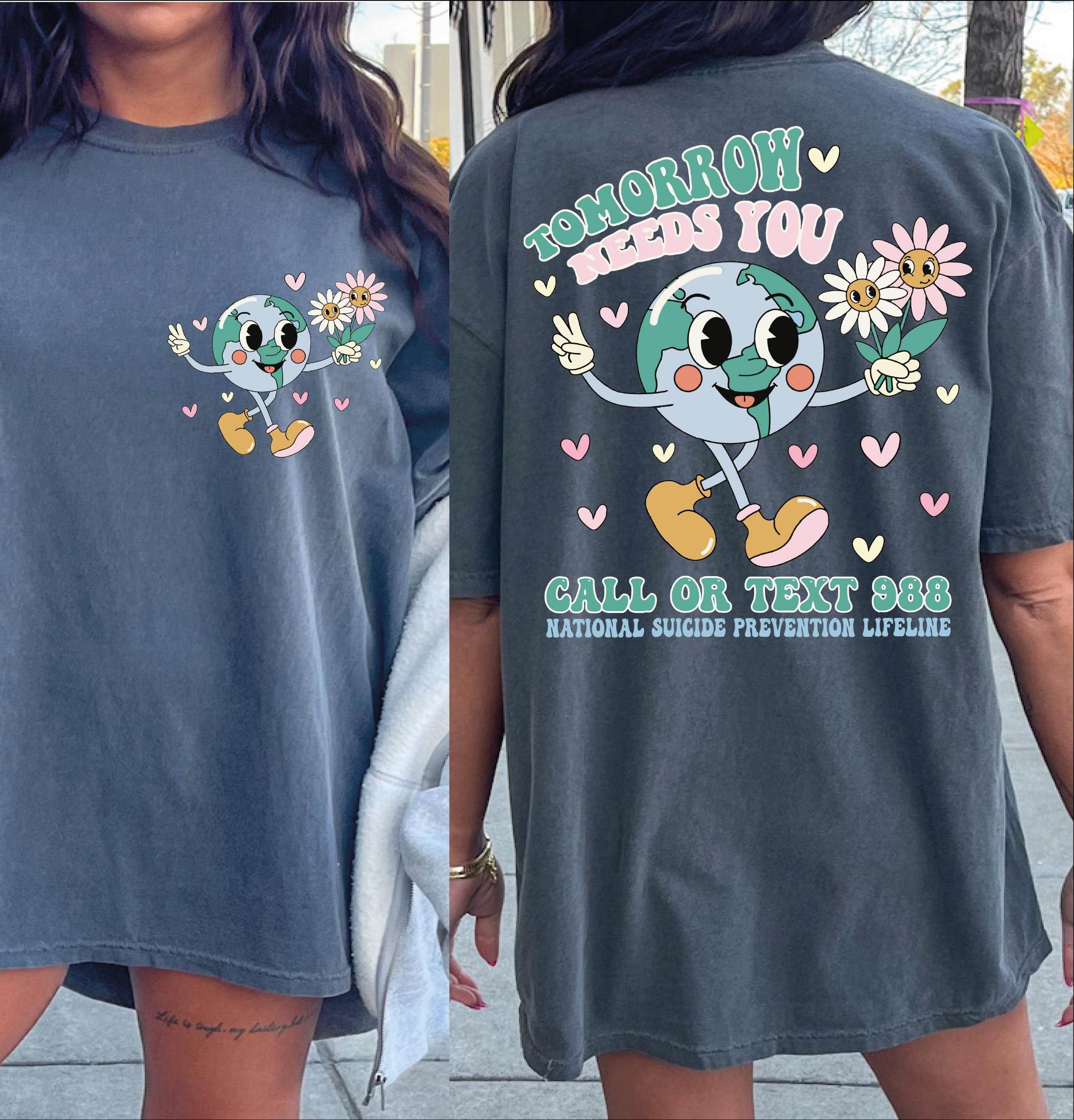 Tomorrow Needs You Png, Tomorrow Needs You Svg, Mental Health Shirt Svg, Retro Mental Health Png, Motivational Shirt Png, Depression Svg
