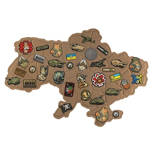 Aufnäher Landkarte Ukraine, Landkarte Ukraine, Ukrainische Chevron Landkarte, Ukraine Aufnäher, Ukraine Gestickter Aufnäher, PVC Patch.