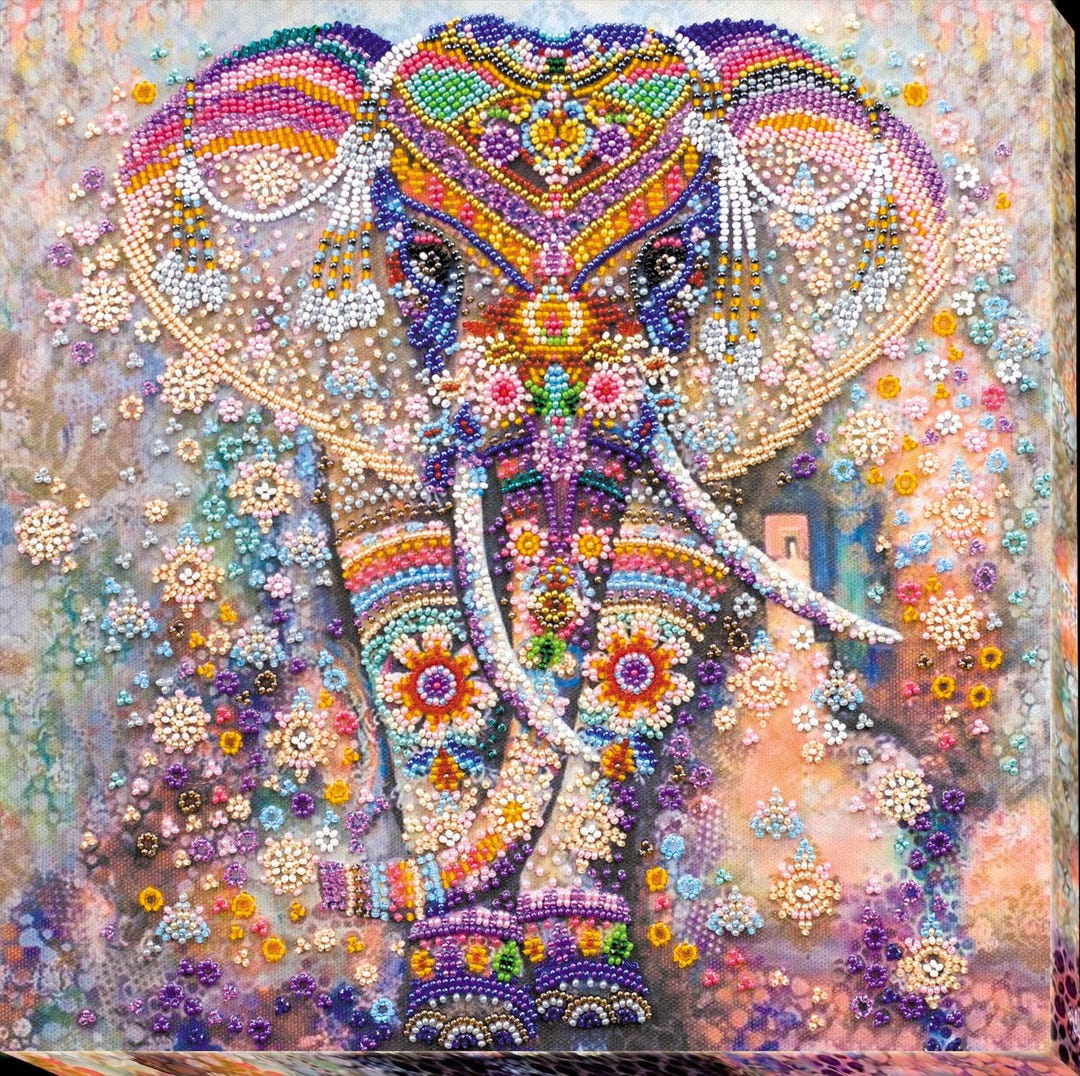 Bead Embroidery Kit “miracle of India” | DIY Beaded Art on Natural ...