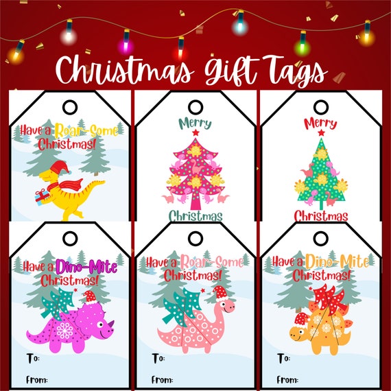 gift tags dinosaur christmas gifts