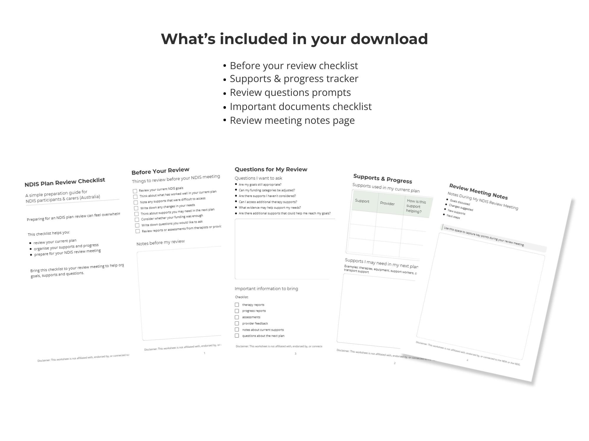 Ndis Mobilization Checklist.pdf NDIS Plan Review Checklist Printable | NDIS Review Preparation ...