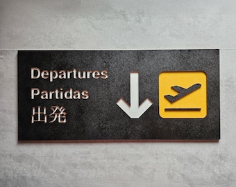 Laser Cut Airport Departures Sign (Digital Download)