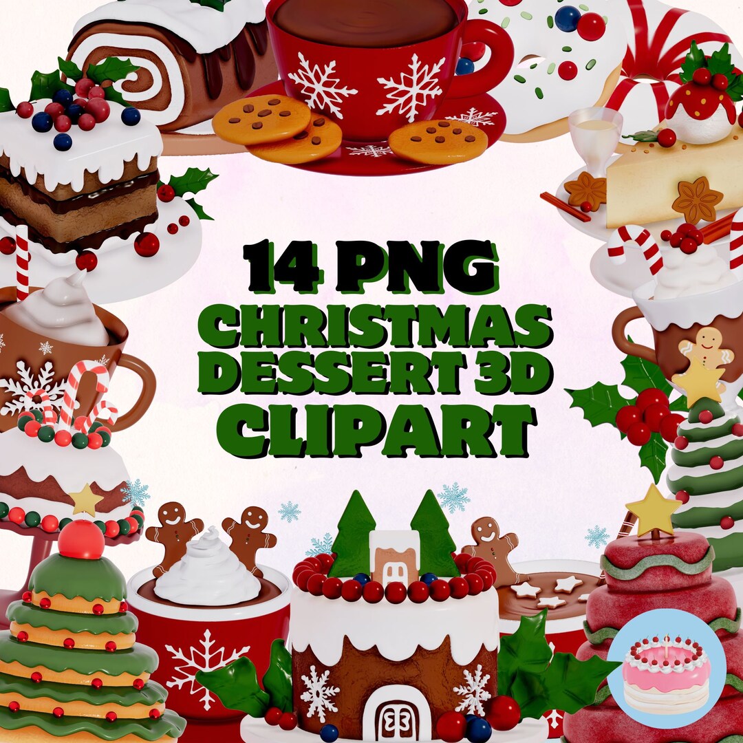 Christmas Dessert Clipart Collection 14 PNG Holiday Dessert Etsy
