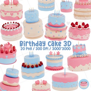Alles Gute zum Geburtstag Kuchen Feier Clipart 20 PNG, süße Desserts, Sofortdownload, KOMMERZIELLE NUTZUNG
