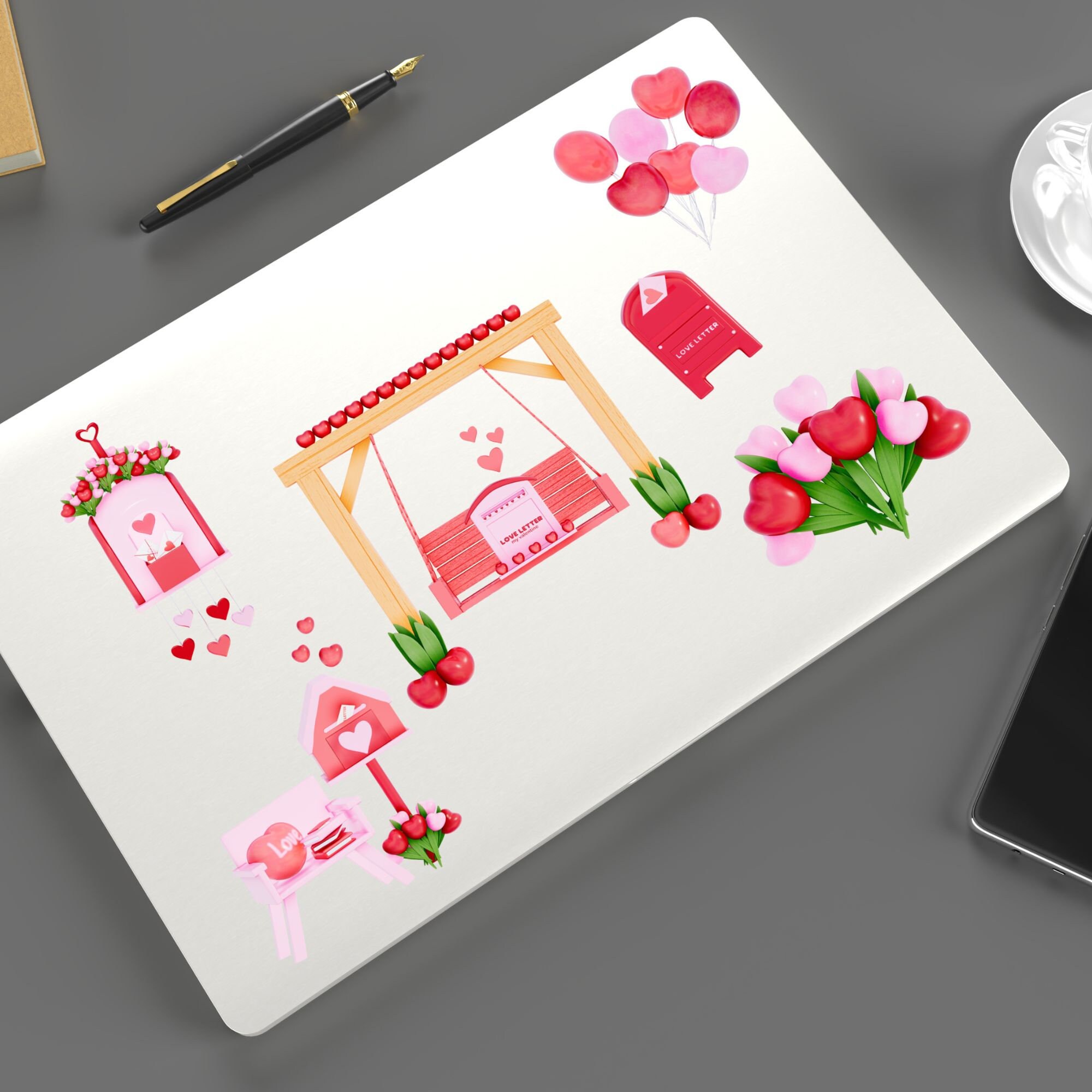 Valentine Mailbox Clipart: 3D Hand-drawn Pngs (instant Download) - Etsy