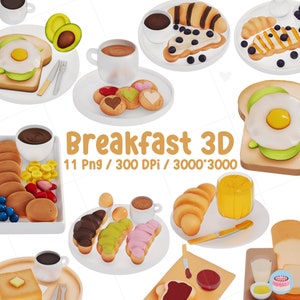 Desayuno Clipart set 11 PNG , Brunch clipart , Descarga instantánea , USO COMERCIAL