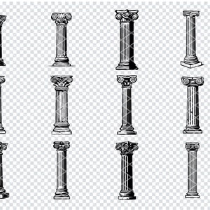 ANCIENT ROMAN COLUMN Svg, Ancient Roman Pillar Svg Files  For Cricut, Roman Stone Column Clipart, Laser Cut Files