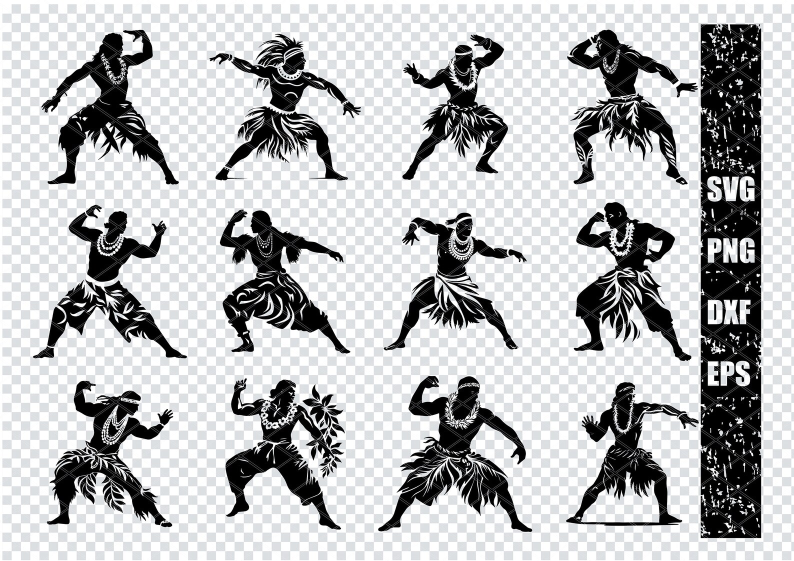 POLYNESIAN MALE DANCER Svg, Hawaiian Hula Male Dancer Svg Files for ...