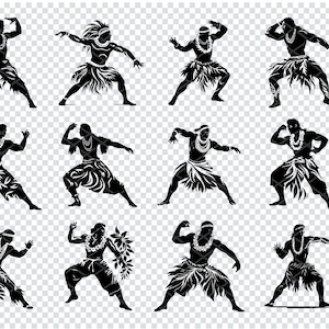 POLYNESISCHE MANNELIJKE DANSER Svg, Hawaiiaanse Hula mannelijke danser Svg-bestanden voor Cricut, Samoaanse mannelijke danser Clipart, Laser Cut-bestanden