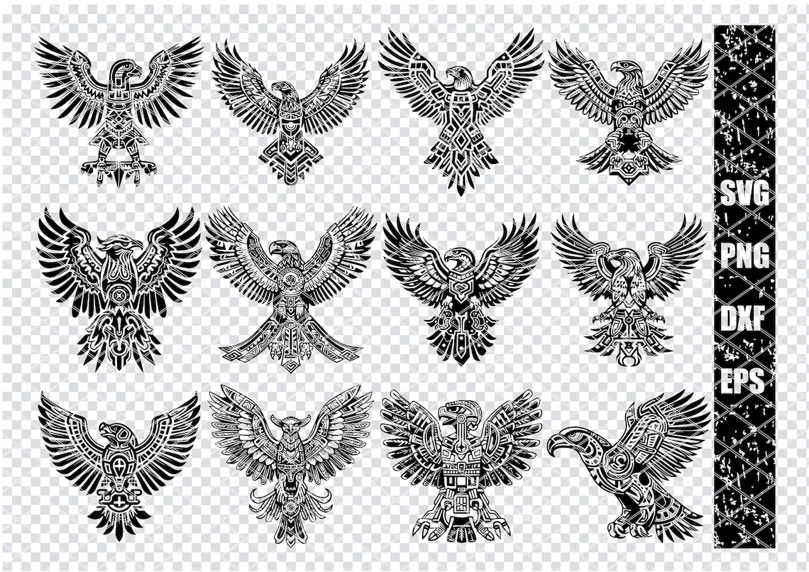 AZTEC EAGLE SYMBOL Svg, Aztec Eagle Tribal Svg Files for Cricut, Aztec ...
