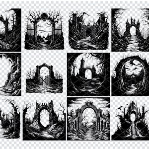 HELL GATE INFERNO Svg, fichiers Svg Hell Gate Inferno pour Cricut, Clipart Passage sombre, fichiers découpés au Laser