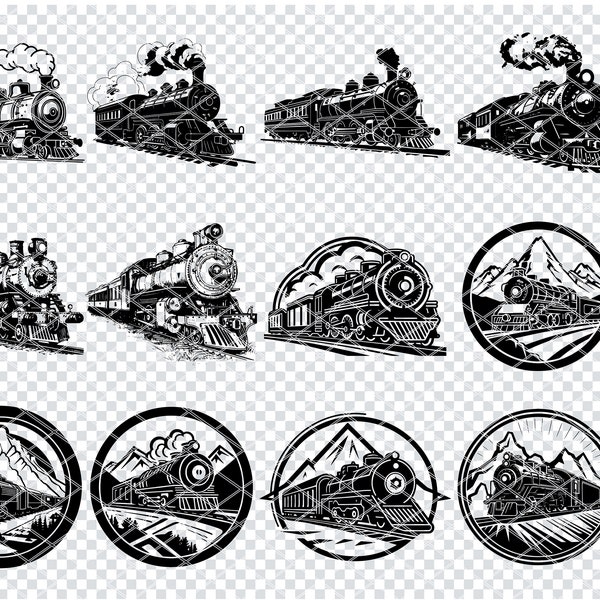 STEAM TRAIN SVG, Train clipart, Train Svg Cut file for Cricut, Steam Train Svg Vector