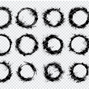 CIRCLE BRUSH SPLATTER Svg, pliki Svg Circle Stroke Splatter dla Cricut, clipart Circle Paint Splatter, pliki do cięcia laserowego