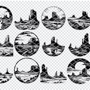 MONUMENT VALLEY NAVAJO Svg, Navajo Tribal Nation Park Svg-bestanden voor Cricut, zandsteen Rock Desert Clipart, Laser Cut-bestanden