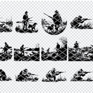 CHASSEUR avec chien SVG, fichiers Svg de chasse homme pour Cricut, chasse avec chien des cliparts, fichiers découpés au laser