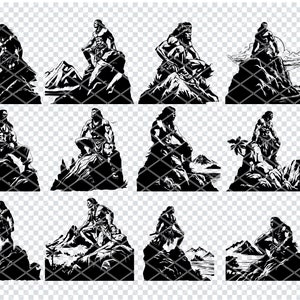 GUERRERO HAWAIANO NATIVO Svg, Archivos svg nativos hawaianos samoanos para Cricut, Imágenes prediseñadas de héroe maorí tribal, Archivos cortados por láser