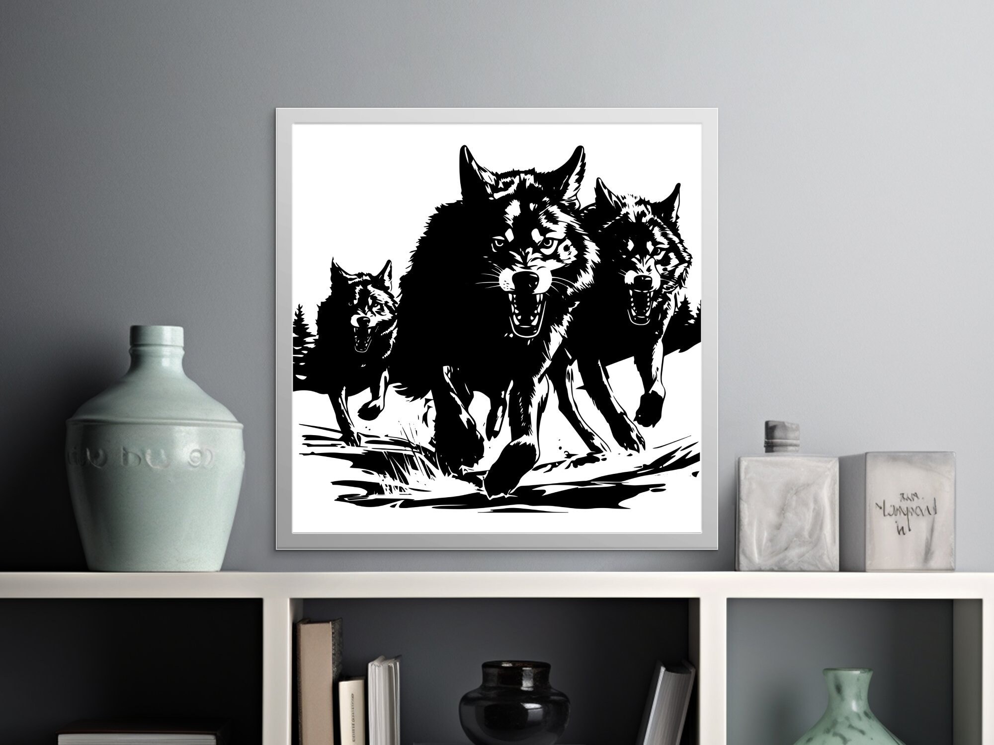 CHARGING WOLF PACK Svg, Hunting Wolf Pack Svg Files for Cricut, Alpha ...