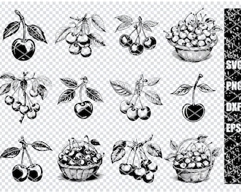 CHERRY SVG, CHERRY Svg Files For Cricut, Cherry Clipart, Laser Cut Files
