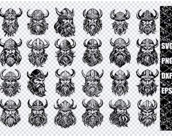 VIKING HEAD SVG, Viking Norse Face Svg Files For Cricut, Viking Norse Helmet Clipart, Laser Cut Files