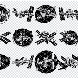 SPACE STATION SVG, Space Station Outpost Svg Files For Cricut, Space Satellite Clipart, Laser Cut Files