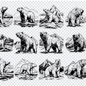 POLAR BEAR SVG, Arctic Polar Bear Svg Files For Cricut, Glacier Polar Bear Clipart, Laser Cut Files