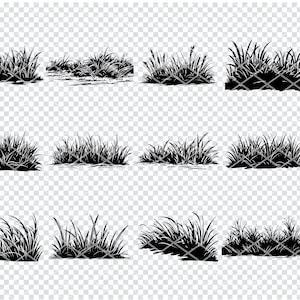 LAWN GRASS SVG, Kiełkujące pliki Svg dla Cricut, Clipart z trawnikiem, Pliki cięte laserowo