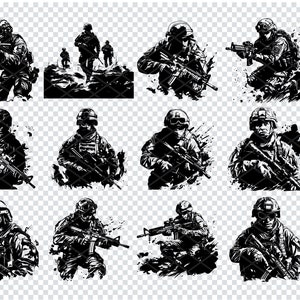 US MILITARY SOLDIER Svg, Military Operation Svg Files For Cricut, Armed Army Troops Clipart, American Troops Svg