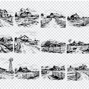 Grange de ranch rustique Svg, fichiers Svg de grange de Ranch rustique pour Cricut, Clipart maison Ranch, fichiers découpés au Laser