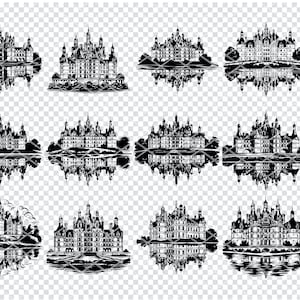 Château De Chambord SVG, fichiers Svg Château De Chambord pour Cricut, Français château des cliparts, fichiers découpés au Laser Palace