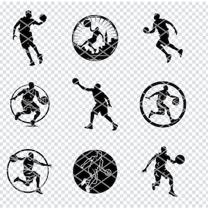 Joueur de basket-ball SVG, fichiers Svg de joueur de basket-ball pour Cricut, clipart basket-ball, fichiers découpés au laser
