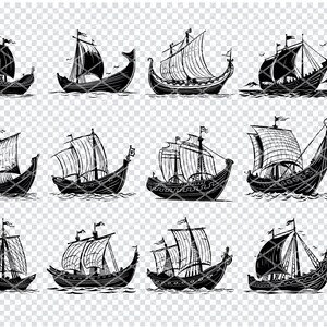 VIKING SHIP SVG, Viking Vessel Svg Files For Cricut, Viking Boat Clipart, Laser Cut Files