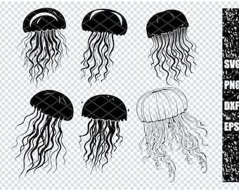 JELLYFISH SVG, JELLYFISH Svg Files For Cricut, Jellyfish Clipart, Jellyfish Laser Cut Files