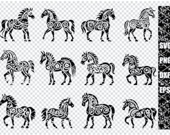 DALECARLIAN DALA HORSE Svg, Dalecarlian Scandinavian Horse Svg Files For Cricut, Laser Cut Files