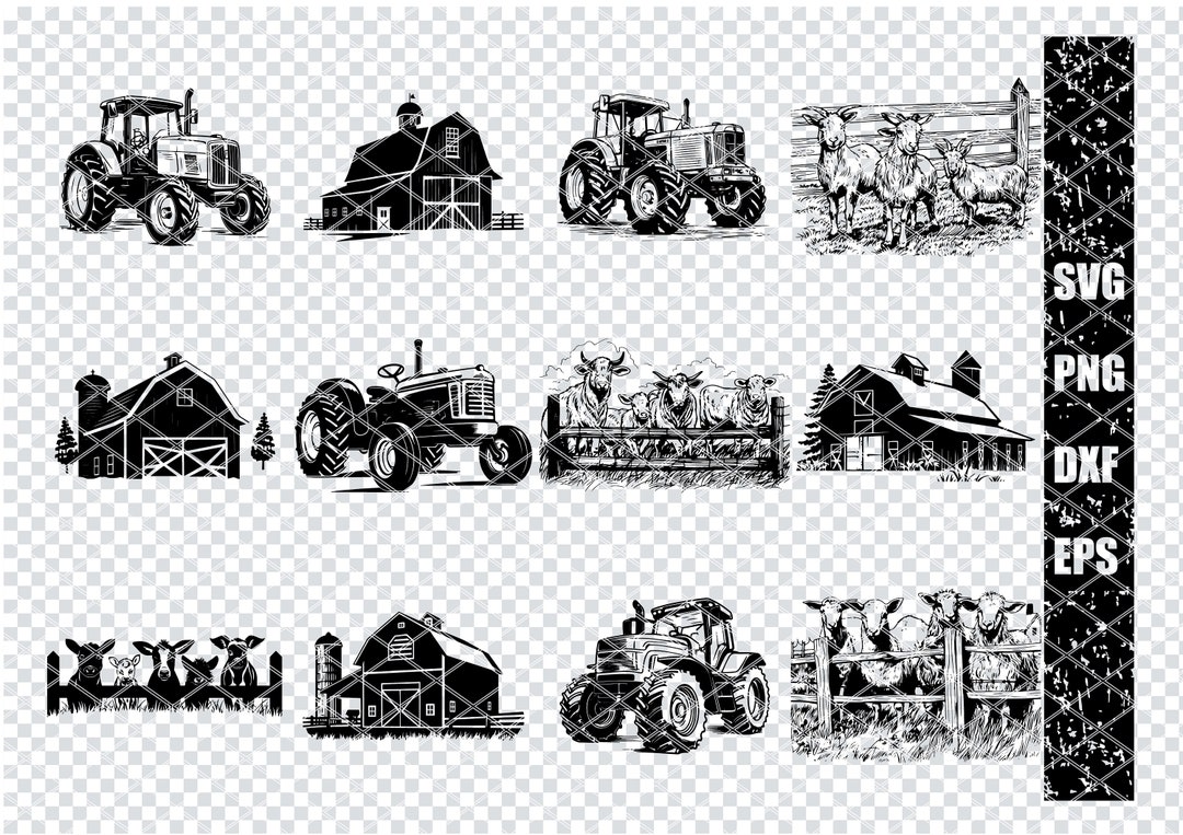 FARM SVG, FARM Svg Files for Cricut, Farm Animals Clipart, Laser Cut