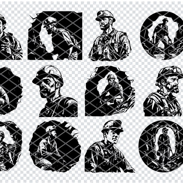 MINER PROSPECTOR SVG, Coal Prospector Svg Files For Cricut, Gold Miner Clipart, Laser Cut Files