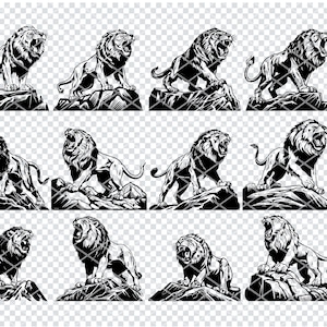 LION ALPHA ROAR Svg, Lion Jungle King Svg Files For Cricut, Big African Savanna Lion Clipart, Laser Cut Files