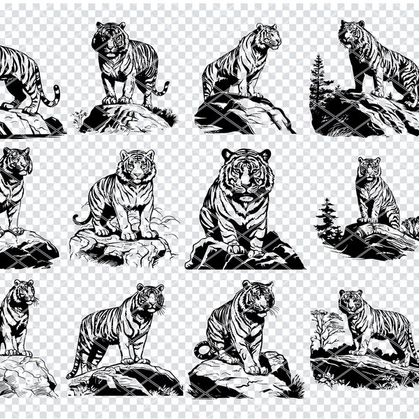 INDIAN BENGAL TIGER Svg, Wild Bengal Tiger Svg Files For Cricut, Wild Tiger Clipart, Laser Cut Files