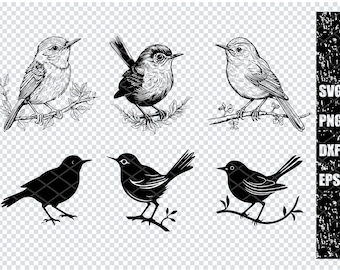 WREN BIRD SVG, Wren Bird Svg Svg-bestanden voor Cricut, Wreb Bird Clipart, Laser Cut-bestanden