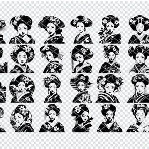 JAPANESE IMPERIAL EMPRESS Svg, Japanese Geisha Svg Files For Cricut, Imperial Geisha Clipart, Laser Cut Files