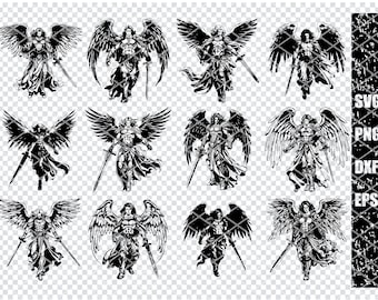 ARCHANGEL WARRIOR SVG, Sacred Divine Angel Svg Files For Cricut, Angel Warrior Clipart, Laser Cut Files