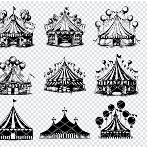 Chapiteau de cirque SVG, fichiers Svg de chapiteau de cirque pour Cricut, clipart chapiteau de cirque, fichiers découpés au laser