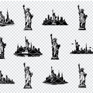 STATUA DELLA LIBERTY SVG, Statua della Libertà New York File Svg per Cricut, Freedom Landmark Clipart, File tagliati al laser